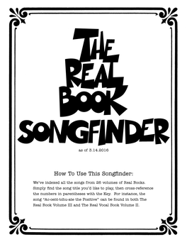 How to Use This Songfinder