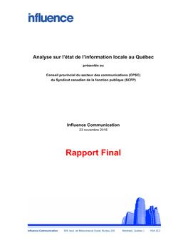 Rapport Final