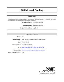 A Profile for Ipv6 in the U.S. Government – Version 1.0