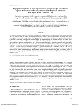 Propagación Vegetativa De Myrceugenia Exsucca Y