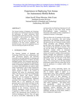 Experiences in Deploying Test Arenas for Autonomous Mobile Robots