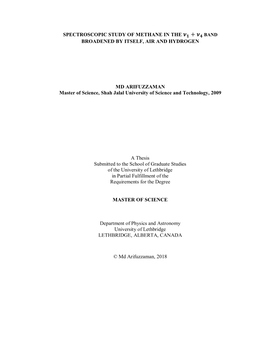 Spectroscopic Study of Methane in the Broadened