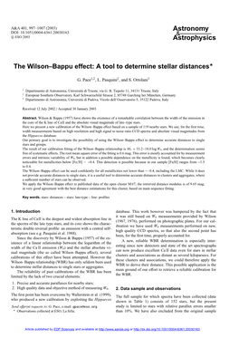 The Wilson–Bappu Effect: a Tool to Determine Stellar Distances?