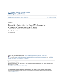 Boys' Sex Education in Rural Maharashtra
