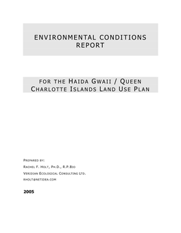 Haida Gwaii Environmental Conditions Report