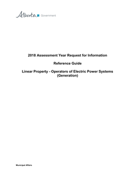 2018 Assessment Year Request for Information Reference Guide Linear