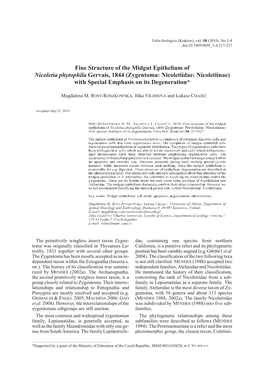 Zygentoma: Nicoletiidae: Nicoletiinae) with Special Emphasis on Its Degeneration