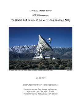 The Status and Future of the Very Long Baseline Array