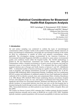 Statistical Considerations for Bioaerosol Health-Risk Exposure Analysis