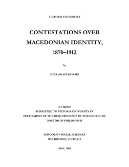 Contestations Over Macedonian Identity, 1870–1912