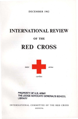 International Review of the Red Cross, December 1962, Second Year