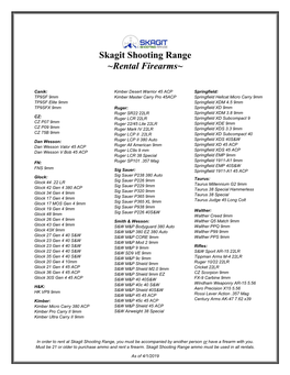 Skagit Shooting Range ~Rental Firearms~