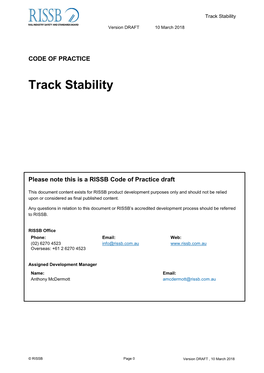 Track Stability