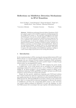 Reflections on Middlebox Detection Mechanisms in Ipv6 Transition