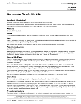 Glucosamine Chondroitin MSM