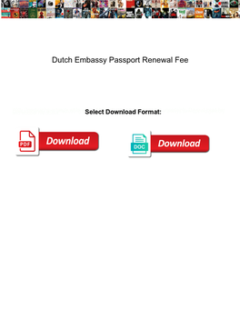Dutch Embassy Passport Renewal Fee