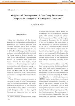 Comparativeanalysis of Ex-Yugoslav Countries