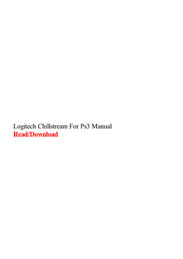 Logitech Chillstream for Ps3 Manual