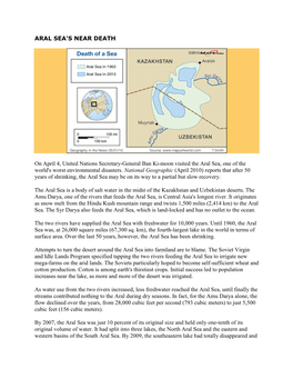 Aral Sea's Near Death