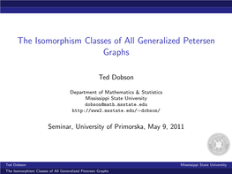 The Isomorphism Classes of All Generalized Petersen Graphs