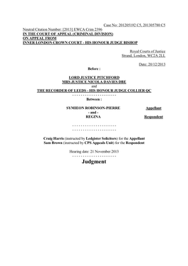 Court of Appeal Judgment Template