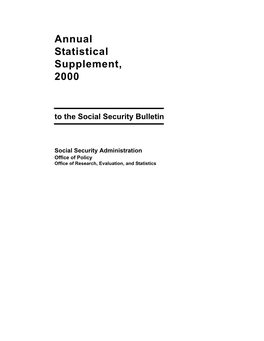 Annual Statistical Supplement, 2000