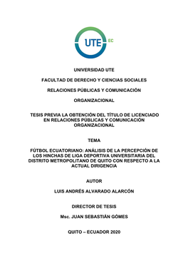 Universidad Ute Facultad De Derecho Y Ciencias Sociales