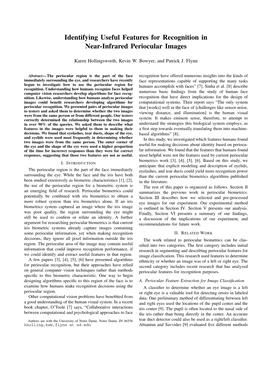 Identifying Useful Features for Recognition in Near-Infrared Periocular Images