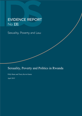 Sexuality, Poverty and Politics in Rwanda