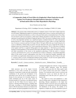 A Comparative Study of Toxic Effect of a Euphorbia's Plant Euphorbia