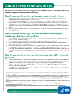 Data on Healthy Community Design �