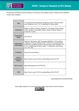 An Experimental and Kinetic Modeling Study of the Pyrolysis and Oxidation of N-C-3-C-5 Aldehydes in Shock Tubes