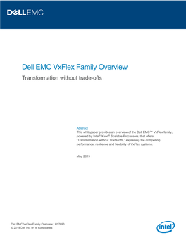 Dell EMC Vxflex Family Overview Transformation Without Trade-Offs