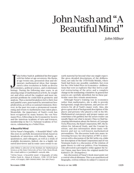 John Nash and a Beautiful Mind