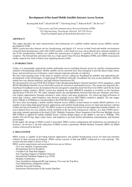 Development of Ku-Band Mobile Satellite Internet Access System