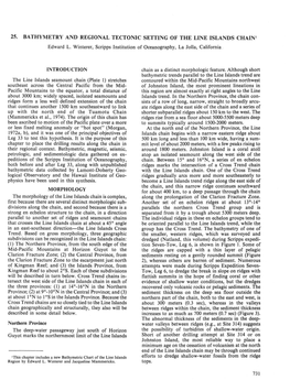 25. BATHYMETRY and REGIONAL TECTONIC SETTING of the LINE ISLANDS CHAIN1 Edward L