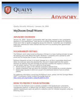 Mydoom Email Worm