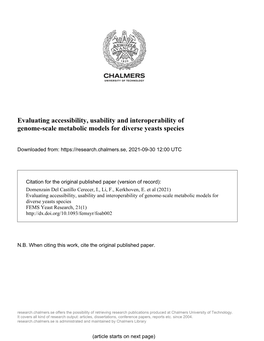 Evaluating Accessibility, Usability and Interoperability of Genome-Scale Metabolic Models for Diverse Yeasts Species