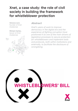 Xnet, a Case Study: the Role of Civil Society in Building the Framework for Whistleblower Protection