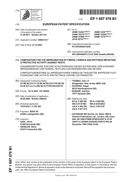 Composition for the Impregnation of Fibers