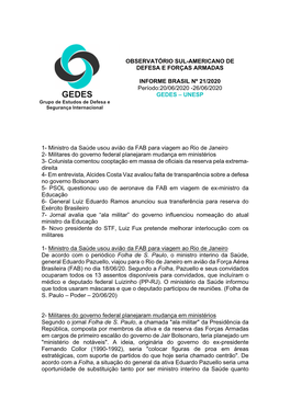 Informe Semanal Brasil Sul-Americano 21-2020