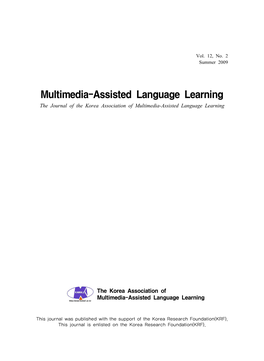 Multimedia-Assisted Language Learning the Journal of the Korea Association of Multimedia-Assisted Language Learning