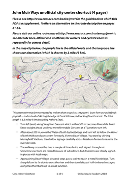 John Muir Way: Unofficial City Centre Shortcut