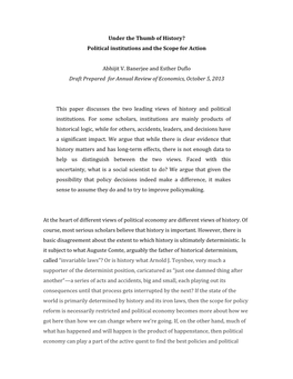 Political Institutions and the Scope for Action