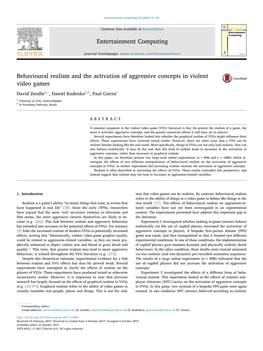 Behavioural Realism and the Activation of Aggressive Concepts in Violent