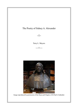 The Poetry of Sidney A. Alexander