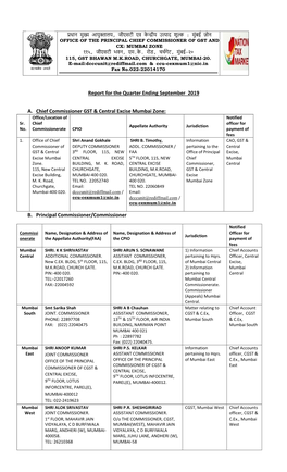 B. Principal Commissioner/Commissioner