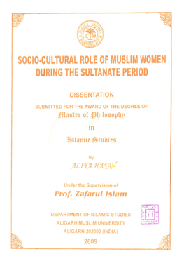 Socio-Cultural Role of Muslim Women During the Sultanate Period