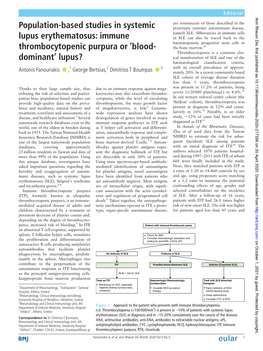 Population-Based Studies in Systemic Lupus Erythematosus