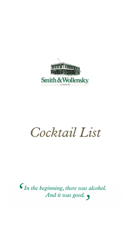 Cocktail List